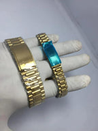 Gold Couple Watches Set Rose Gold Chain Strap 2 Pcs