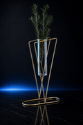 Golden Geometric Metal Vase for Home Decor