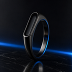 Stainless Steel Ring Black Gemstone Size 17-20