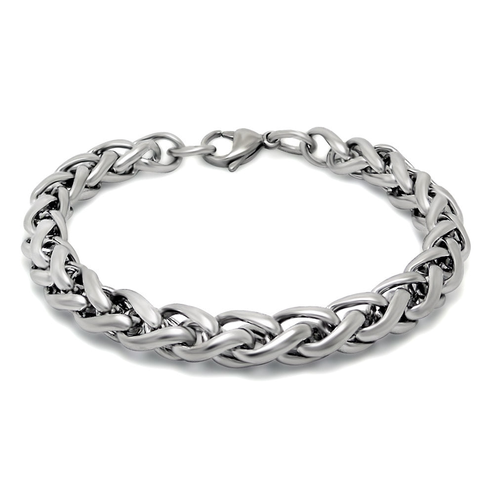 Tactical Steel Bracelet Silver with Lobster Clasp